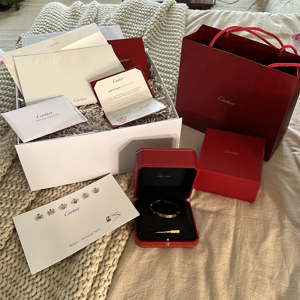 Authenticated Cartier Love Bracelet 17 + packaging